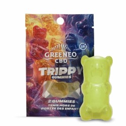Gummies Trippy Greeneo 20mg CBD + 20mg THC Saveur Myrtille-Fraise _ Calitop