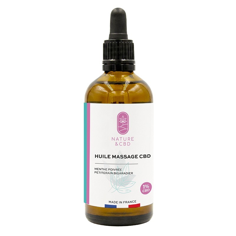 Huile de Massage CBD 1000mg Détente & Muscles Nature & CBD _ Calitop