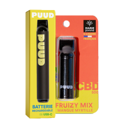 Vapoteuse puff fruits mix mangue myrtille CBD 5% - recharge incluse - Calitop