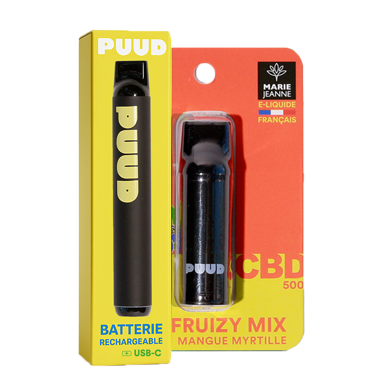 Vapoteuse puff fruits mix mangue myrtille CBD 5% - recharge incluse - Calitop