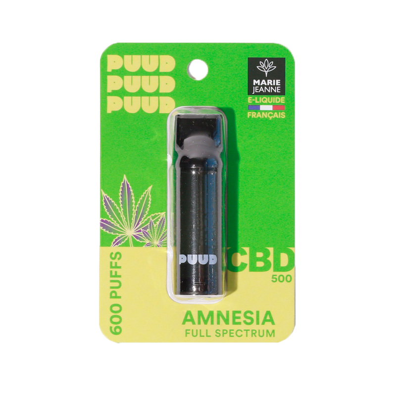 Recharge pour vapoteuse puff goût Amnésia taux de CBD 5%