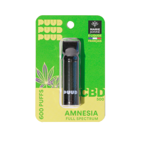 Recharge pour vapoteuse puff goût Amnésia taux de CBD 5%