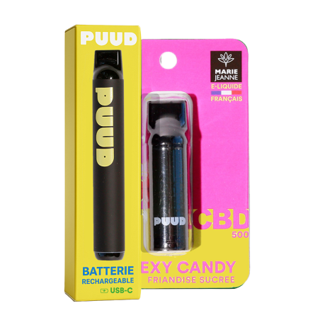 Puff CBD Rechargeable Sexy Candy 5% _ Kit Complet + Câble