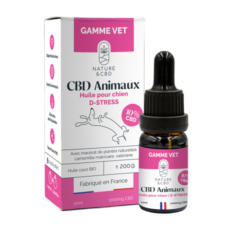 Huile CBD Animaux D-stress 10% - chien
