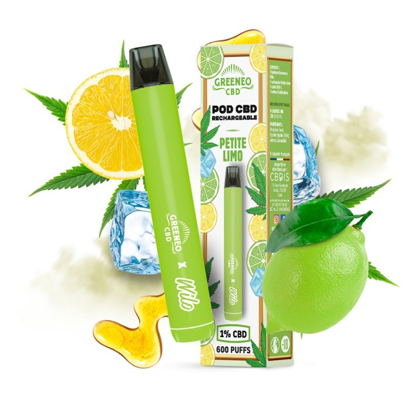 Kit CBD 1% Rechargeable Greeneo Saveur Limonade _ Calitop