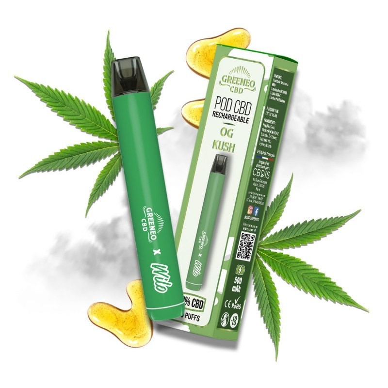 Kit CBD Rechargeable Greeneo Saveur OG KUSH _ Calitop